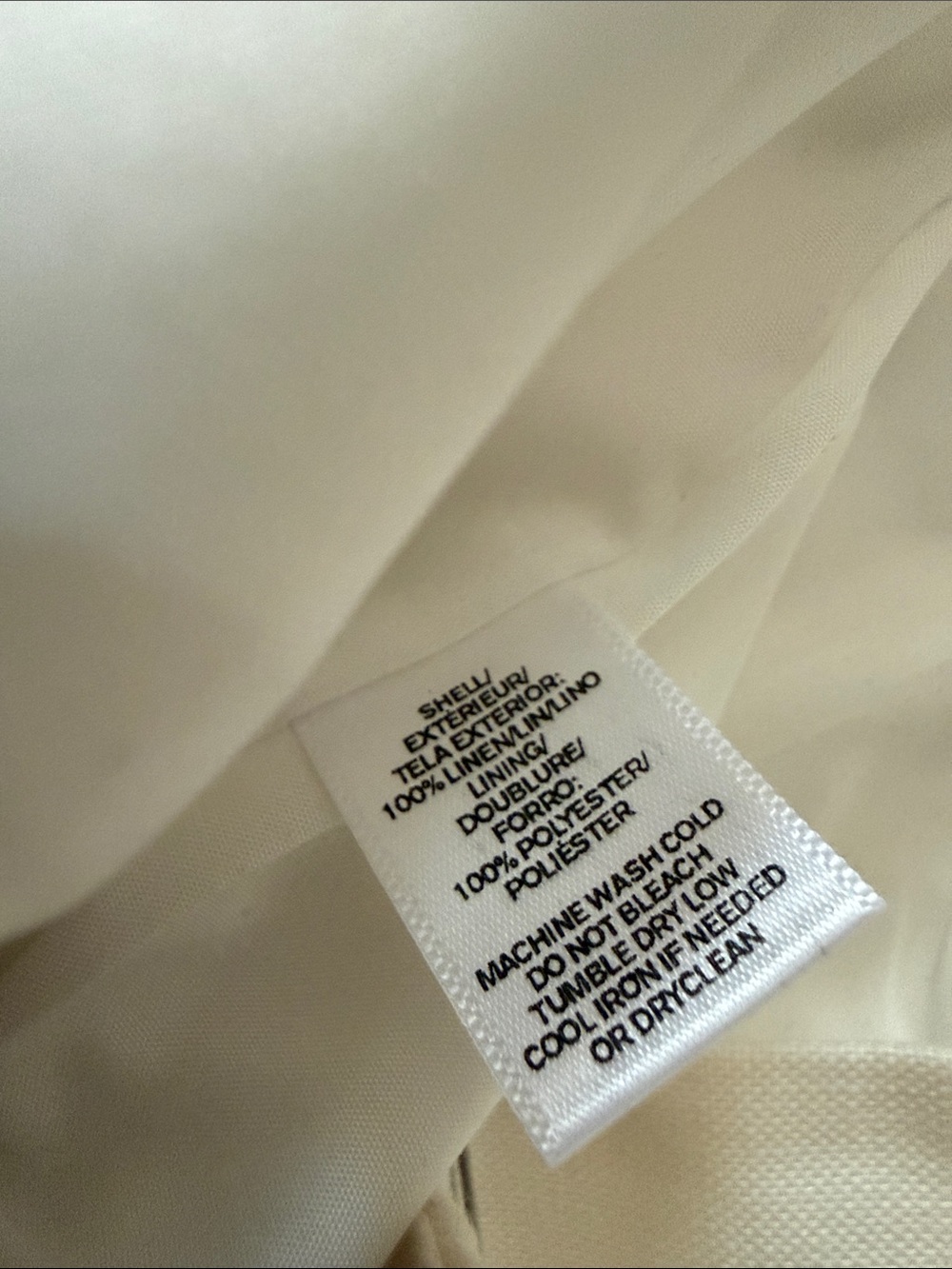 100% linen cream trousers with longer inseam - Picture 4 of 4
